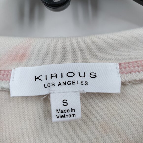 New Kirious Reverse Stitch Crewneck Tie Dye Oversize Sweatshirt Small Women Pink - Picture 3 of 10